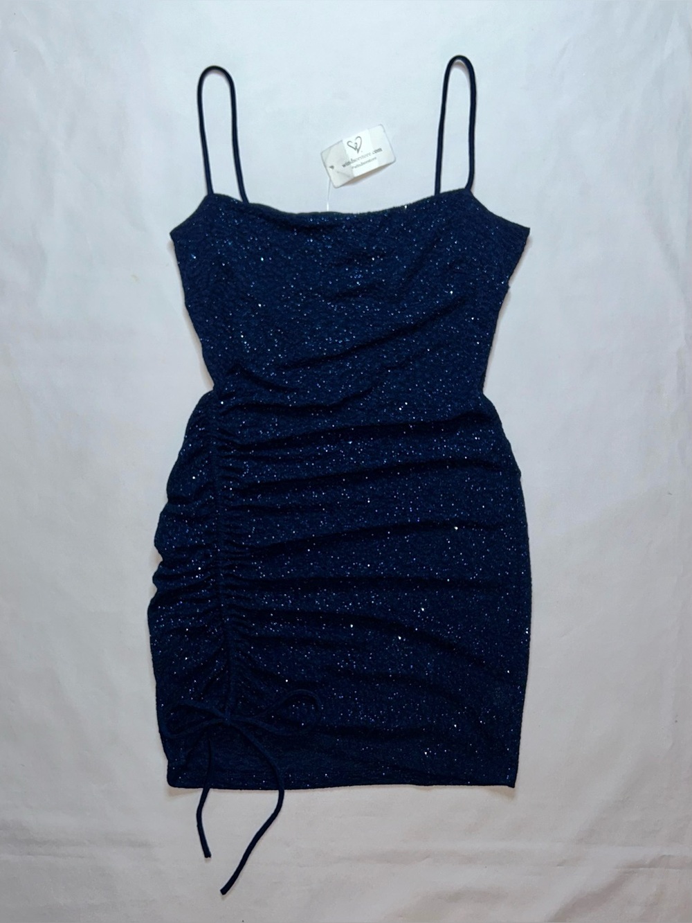 Windsor Navy Glitter Ruched Mini Dress NWT Size Medium Party Cocktail